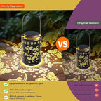 2025 Upgraded Dragonfly Solar Lanterns Outdoor Waterproof Hanging Lights, Hollowed-Out Metal Solar Lantern for Garden, Patio, Porch, Yard Decorations & Gifts for Women, Mom, Grandma