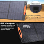 N-Type 16BB 220W Portable Solar Panel for EF/Jackery/Bluetti/Anker Power Station, IP68 Waterproof Foldable Solar Panel ETFE 25% High Efficiency for Outdoor Camping RV Trip