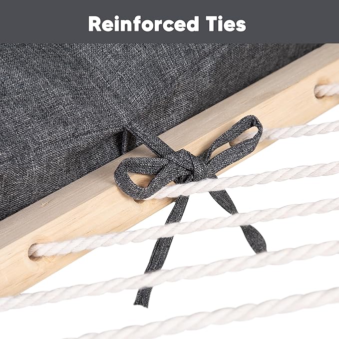 SUNCREAT Detachable Extra Large Outdoor Hammock Pillow with Ties, Dark Gray
