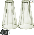 Hestya 2 Pack Mosquito Head Mesh Net Midge Insects Bugs Head Face Net Protecting for Outdoor Hiking Camping Climbing Walking(Army Green)