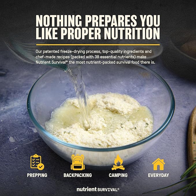 Nutrient Survival Potato Flakes, Powdered Vitamin Potato (30 Servings) for Mashed Potatoes, Soups, Emergency Food Supply & Camping Supplies, 38 Nutrients, Shelf Stable Up to 25 Years, One Can