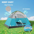 HAUSHOF 2/4-Person Family Dome Tent with Removable Rain-Fly, Easy Set Up Portable Camping Tent for Backpacking Hiking Backyard Outdoor, Green/Blue/2-person/4-person