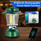 Durapower Rechargeable Camping Lantern,2800 Lumen Super Bright LED Camping Lantern, 5400 mAh Power Bank, IP44 Waterproof, 20 Hours, Portable Lantern for Hurricane, Power Outages