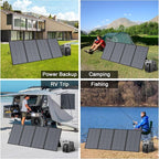 400W Portable Solar Panel, IP67 Waterproof Foldable Solar Charger, High 23.5% Efficiency for Outdoor Camping, Portable Power Station, RV
