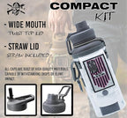 Iron Infidel Battle Bottle - 32 Oz Insulated Water Bottle with Straw Lid & Chug Cap, Stainless Steel Metal Flask Includes Rugged, Removable Sleeve for Keys, Wallet, & Phone (Arctic Camo 1 Liter)