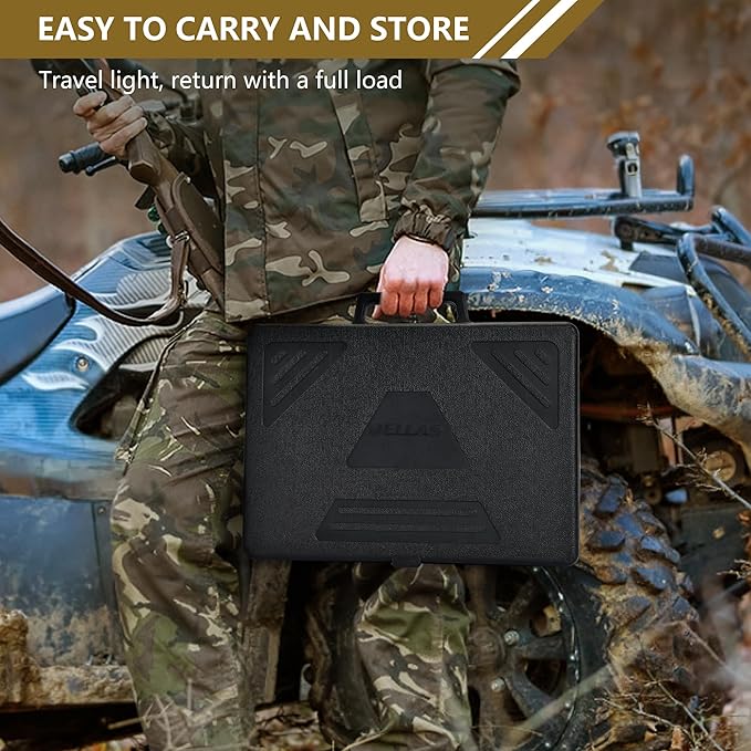 Jellas Professional 15-Piece Hunting & Outdoor Gear Set | Game Processing Kit with Field Dressing Tools, Bone Saw, Gut Hook, Fixed Blade, Boning, Skinning & Fillet Blades | Heavy-Duty Portable Case