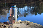 Canteen Stainless Steel Water Bottle with Nested Camping Cup and Lid for Bug Out Bag, Bushcraft Gear, Metal Canteen with a Wide Mouth Water Bottle and Mess Kit