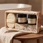 COBA’S DAUGHTER Luxury Spa Gift Set – 7-Piece Scrub & Soothe Body Care Set with Water Hyacinth Basket – Premium Mother's Day, Birthday, Housewarming, Bridal Shower & Self-Care Gift