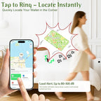 Wallet Tracker Card (iOS Only), Rechargeable Bluetooth Smart Tracking for Apple Find My Compatible Anti Tracker for Men Women Slim Item Locator for Purse Passport Key Luggage Tag (1Pcs/Green FLR)