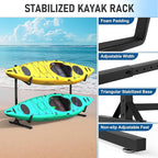 Kayak Rack for Outdoor Storage, Kayak Storage Rack, Adjustable Freestanding Kayak Rack Stand Holder for Paddleboard Surfboard for Indoor, Outdoor