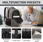 Travel Backpack, Extra Large 45L Travel Backpack for Men & Women, Expandable Laptop Bag, Water Resistant Computer Backpack Fits 18.4 Inch Laptop, Lightweight Daypack for Flight, Grey