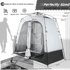 Camping Shower Tent Deluxe Changing Room Easy Set Up Privacy Shelter,Large Toilet Tent with Floor Drain Design for Beach, Camping,Hiking with Stakes and Ropes for Stability