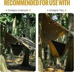 OneTigris KOMPOUND Camping Hammock with Net, Lightweight Portable Hammock with Warm Internal Cover & Tree Friendly Straps for Backpacking, Camping, Hiking, Travel, Beach, Backyard