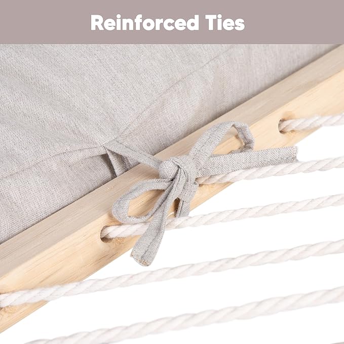 SUNCREAT Detachable Extra Large Outdoor Hammock Pillow with Ties, Coffee