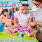 Pink Dinosaur Color Sorting Sensory Toy for Toddler Girls, Montessori Toys Fine Motor Skill Calm Down Fidget for Classroom Activities Aged 2 3 4 Year Old Kid Valentine Easter Basket Stuffers Gifts