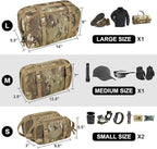 4 Set Tactical Packing Cubes ，Compressible Mesh Duffle Storage Bag,Portable Edc Molle Pouch Organizer.