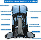 Hiking Backpack,30L +10L Extra Large Capacity Hiking Bag,Internal Frame Camping Backpack,Upgraded X-PAC Lightweight Sport Daypack Travel Backpacks Fit For Mountain Climbing Camping (Blue)