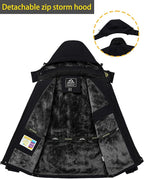 TACVASEN Men's Winter Ski Jacket Waterproof Snow Coats Snowboard Fleece Lining Jacket Warm Parka with Hooded