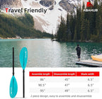 Abahub Kayak Paddle, 90.5 Inches Kayaking Oars for Boating, Canoeing with Free Paddle Leash, Aluminum Alloy Shaft Black/Blue/Green/Orange/Yellow Plastic Blades
