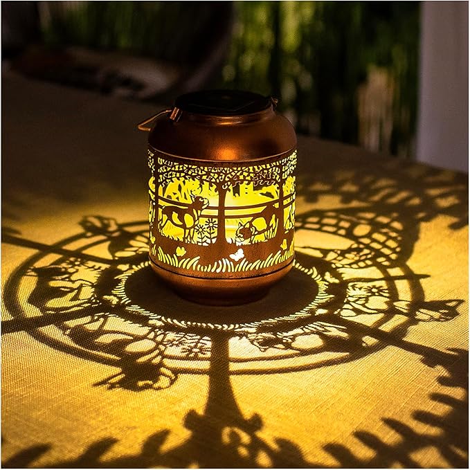 French Bulldog Solar Lanterns Outdoor Waterproof,Hanging Solar Lights French Bulldog Gifts for Women Men Metal LED Decorative Light for Yard,Patio,Lawn,Tabletop,Pathway,Landscape,Garden Decor