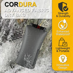 Waterproof Dry Bag with Survival Whistle-Enhanced Tear-resistant CORDURA Fabric-Lightweight Storage Sack for High-Intensity Adventures-Float on Water-Keep Luggage Dry&Organized(10L/Grey)