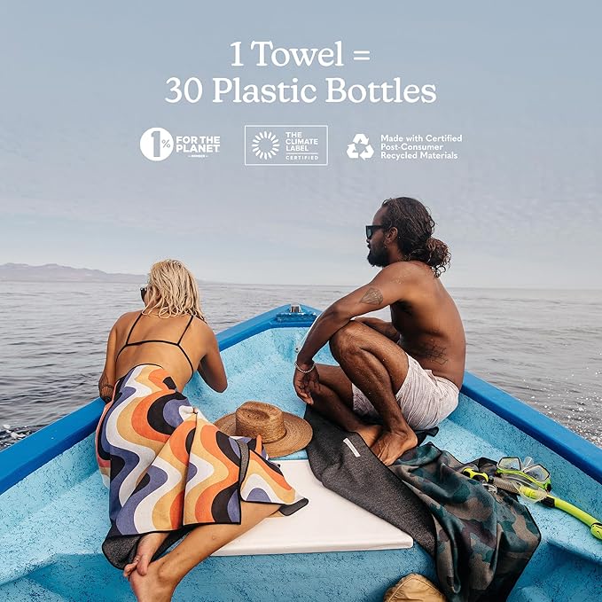 Nomadix Original Towel - Perfect for Beach, Pool, Travel, Camping, Yoga - Made with Recycled Materials - Super Absorbent - Sand Resistant - Camo Green - 72.5" x 30"