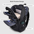 PIJUSHI Travel Backpack for Women Men Flight Aprroved Carry on Bag Large Casual Luggage Backpack Fit 16 inch Laptop(PE050 Black)