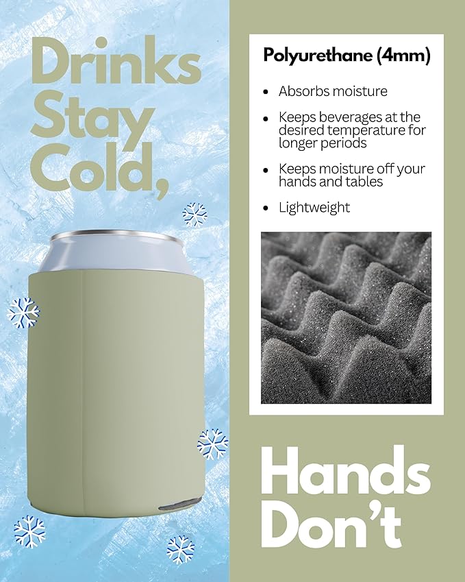 PartyPrints 1000 Pack Camel Blank Can Cooler Sleeves, Customizable Bulk Can Coolers, Extra-Thick Collapsible Drink Insulator Sleeve, Beer Can Coolers for Party Beverages
