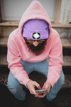 ATNKE LED Lighted Beanie Hat,USB Rechargeable 4 LED Running Headlamp Bright Cap with The Light Gifts for Men and Women