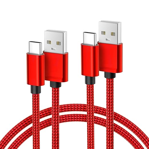 Basesailor for iPhone 17 16 Pro Max Charger Cord,USB to USB C Cable,Type C Charging Power Cord for Apple 17e 15 iPad 10 Air 4 5,Samsung Galaxy S26 S25 S24 S23,Red,2Pack 3.3FT(1M)