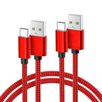 Basesailor for iPhone 17 16 Pro Max Charger Cord,USB to USB C Cable,Type C Charging Power Cord for Apple 17e 15 iPad 10 Air 4 5,Samsung Galaxy S26 S25 S24 S23,Red,2Pack 6.6FT(2M)