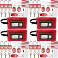SAFBY 4-in-1 Lockout Tagout (Loto) Kit–Complete OSHA Safety Group Lock Out Hasps, Tag Out for Kits Station Electrical (4 Kits in 1)