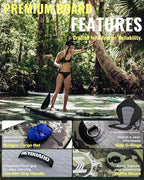 HEYBOARD Inflatable Stand Up Paddle Board 10'6"×32"×6" Standup Paddleboard with Premium SUP Accessories & Backpack, Non-Slip Deck, Waterproof Bag, Leash, Paddle, Hand Pump