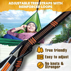 NATUREFUN Ultra-Light Travel Camping Hammock | 300kg Load Capacity,Breathable,Quick-Drying | 2 x Premium Carabiners,2 x Nylon Slings Included | Outdoor Indoor Garden