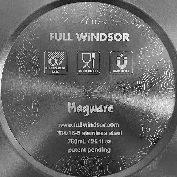 FULL WiNDSOR - MAGWARE - Magnetic Bowls and Plates Set - Stainless Steel Travel Dinnerware for Camping, Overlanding, Backpacking, Picnic, RV, Outdoor Dining Portable Tableware Mess Kit