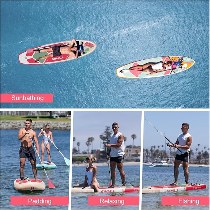 Paddle Board, Inflatable Stand Up SUP Paddle Boards for Adults & Youths of All Skill Levels, Wide & Non-Slip Deck Design Blow Up Paddleboards with Premium Accessories & Storage Bag