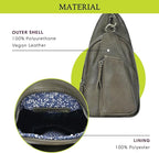 Antik Kraft Tasha Crossbody Sling (Olive) | Vegan Leather Crossbody Bag for Women with 16-20" Strap | Sling Bags for Women with Durable Antique Brass Hardware | 7in x 2.5in x 12.5in |