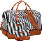 IBFUN Weekender Bags for Women, 21" Weekender Travel Bag, Travel Duffle Bag with Shoe Compartment Carry on Overnight Duffel Bag for Weekend Travel Business Trip, 3PCS