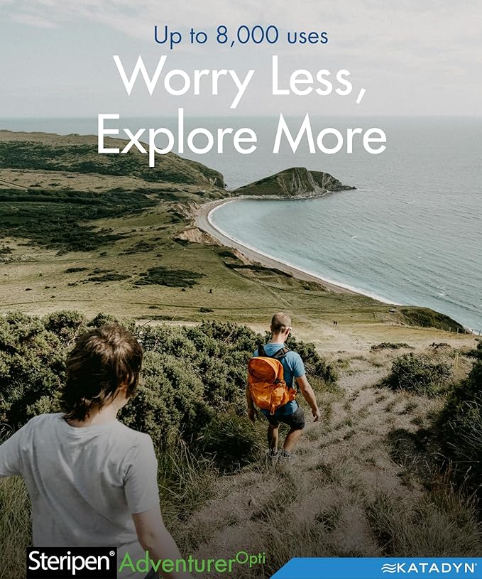 SteriPen Adventurer Opti UV Personal Water Purifier for Camping, Backpacking, Emergency Preparedness and Travel Black/Green Small