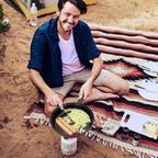 Non-Stick Cookware Set, Portable Lightweight Cast Iron Pots and Pans with Glass Lids and Nylon 4 Piece Set Utensils for Outdoor Camping Picnic Travel