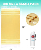 Antfuny 2 Pack Turkish Beach Towels Vacation Essentials Quick Dry Sand Free Oversized Bath Pool Swim Towel Extra Large XL Big Blanket Adult Men Travel Cruise Accessories Must Haves Clearance Yellow