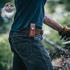 Leather Multitool Sheath Compatible with Leatherman Wave and Wave Plus, Ultra Durable Full Grain Leather Tool Holder, Multi Tool Holster for Belt, Solid Brass Rivets - Belt Accessories for Men - Brown