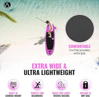 Crew Axel Inflatable Paddle Board 10’33’6” Extra Wide & Lightweight (18lb) Paddle Board – Premium SUP Set Includes 2 Bags, Floating Paddle, Camera Mount, 3 Fins, Dual Pump Kit