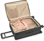 Briggs & Riley 26" Medium Expandable Spinner - Checked Luggage for Travel, Suitcases with Wheels, Softside Rolling Bag for Men & Women, Self-Repairing Zipper - Baseline Collection, Black