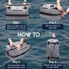 Haimont Large Waterproof Duffel Backpack Roll-Top Heavy Duty Dry Duffle Bag for Boating, Travel, Motorcycle, Kayaking, Camping, 60L