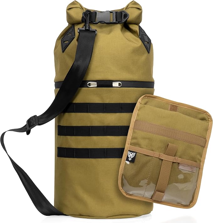 Xtreme Sight Line ~ AQUA RT Dry Bag~ Water-Proof Faraday Dry Bag for Laptops, Tablets, and Mid-Size Electronics ~ Small LITE Faraday Bag Combo ~ Coyote Brown