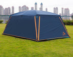 KTT Extra Large Tent 12 Person,Awning Family Cabin Tents,2 Rooms,3 Doors and 3 Windows with Mesh,Straight Wall,Waterproof,Double Layer,Big Tent for Outdoor,Picnic,Camping,Family Gathering