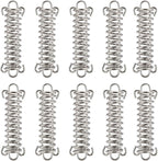 TOBWOLF 10PCS Tent Spring Buckle, Windproof Stainless Steel Rope Tensioner Awning Fixed Hook Buckle, Portable Camping Tent Fixed Buckle, Spring Buckle Set for Outdoor Camping, Dog Training, Swing
