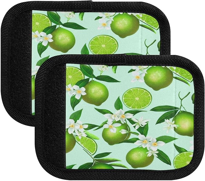 2 Pack Lime Luggage Handle Wrap, Detachable Luggage Tag, Neoprene Suitcase Wrap with Comfort Grip & Bright Identifier for Suitcase, Travel Bag, Sports Bag