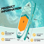 InnoExpo Inflatable Stand Up Paddle Boards with Premium Accessories, Wide Stable SUP Paddle Board Design, Non-Slip Comfort Deck for Youth & Adults